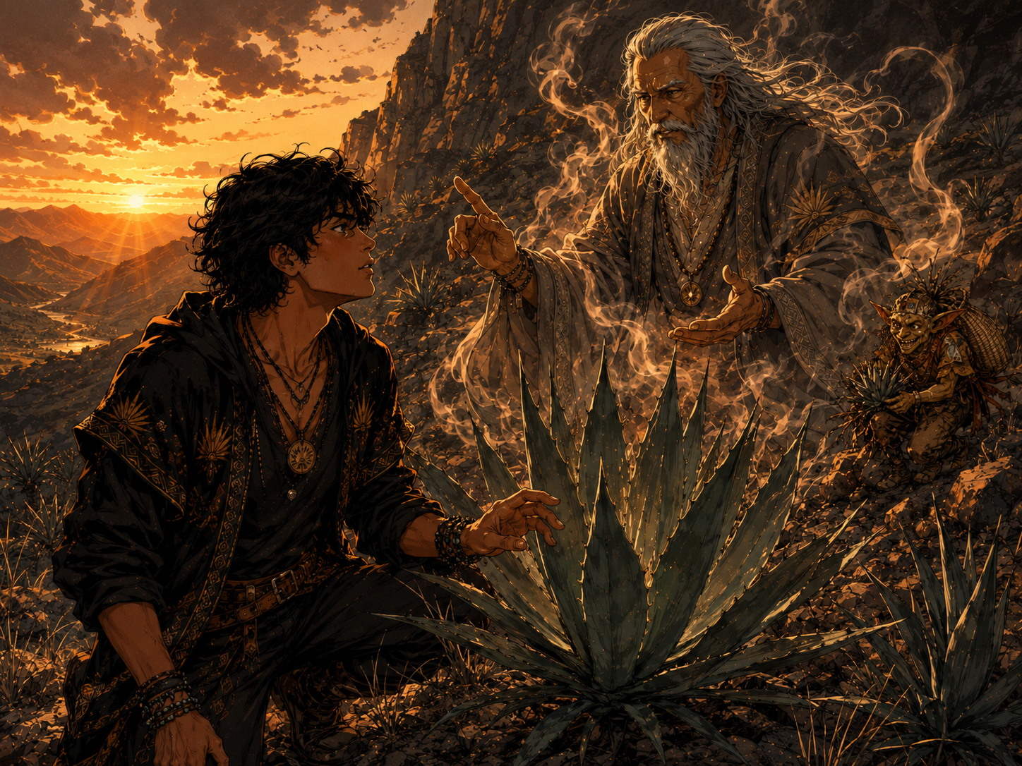 Wild agave warning scene.
